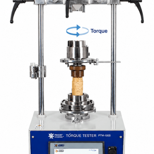 Torque resistance testing of cork shank bonded to wooden top